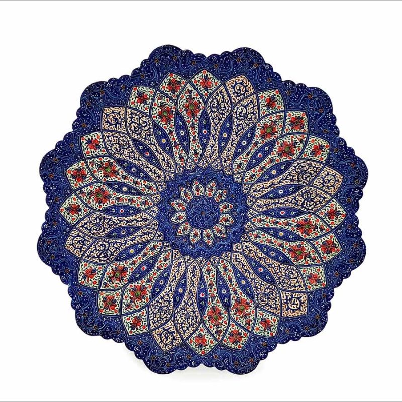 Persian Enamel Decorative Plate - 20 cm - Oriental Garden