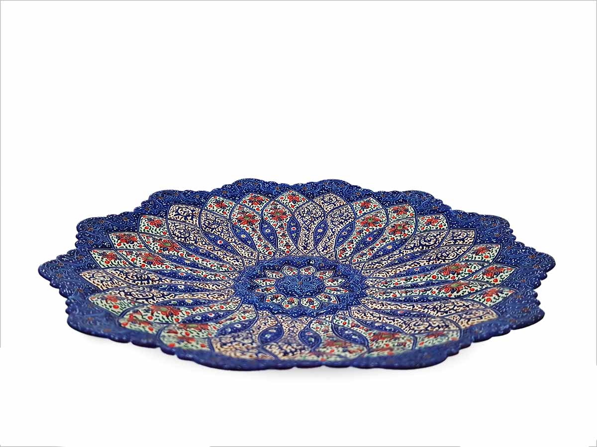 Persian Enamel Decorative Plate - 20 cm - Oriental Garden - Image 3