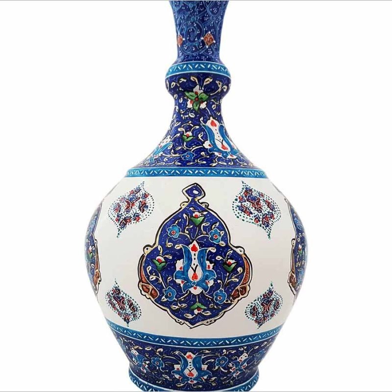 22 cm Persian Enamel Vase Toranj with intricate Minakari designs, reflecting the rich heritage of Isfahan's craftsmanship.