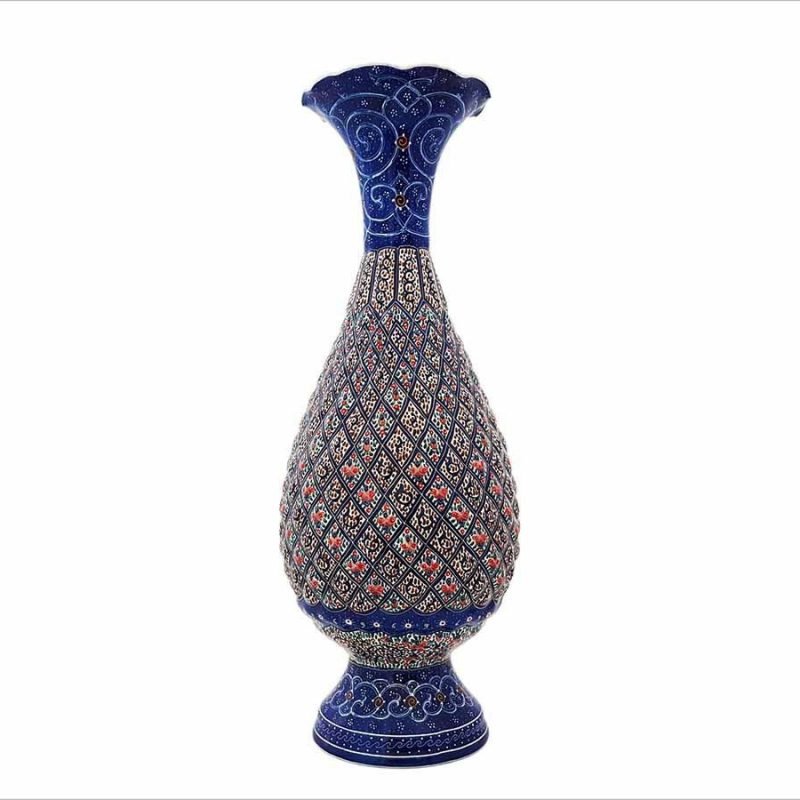 25 cm Persian Minakari Vase with intricate floral patterns from Isfahan.