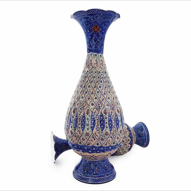 25 cm Shop Persian Decorative Vase with intricate Minakari patterns and rich hues.