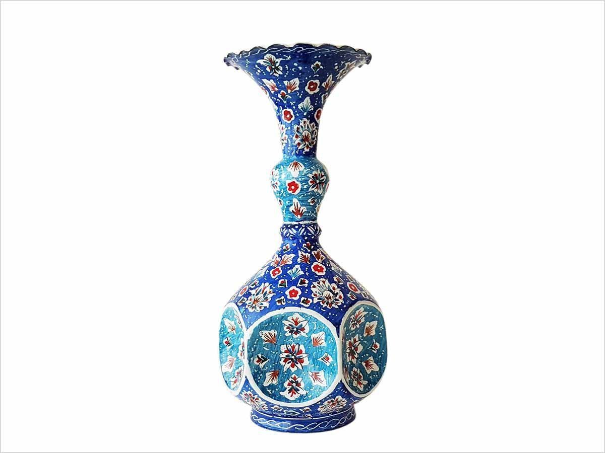 Handcrafted 22 cm Minakari Decorative Vase showcasing intricate floral patterns from Isfahan
