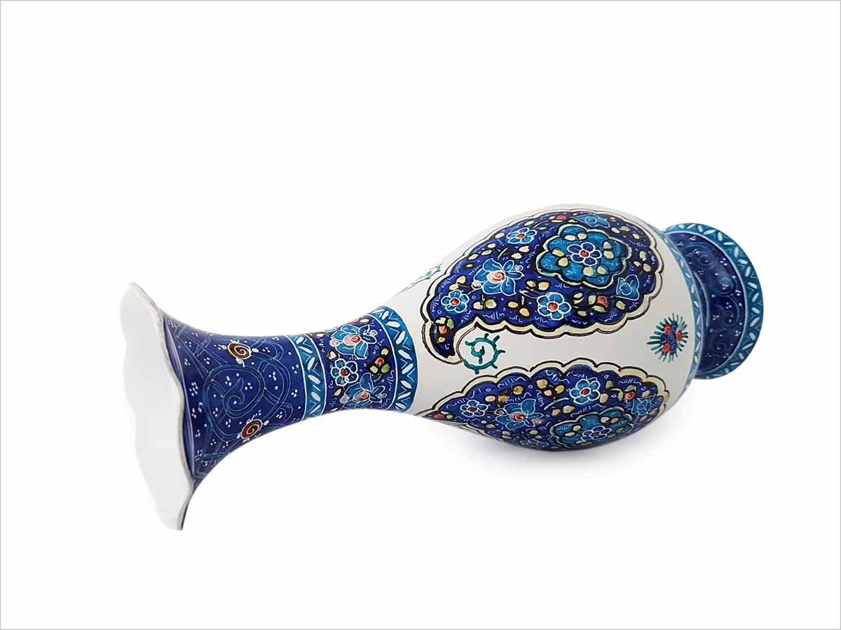 Close-up of a 16 cm Minakari Decorative Table Vase showcasing intricate Persian designs and flawless artistry.