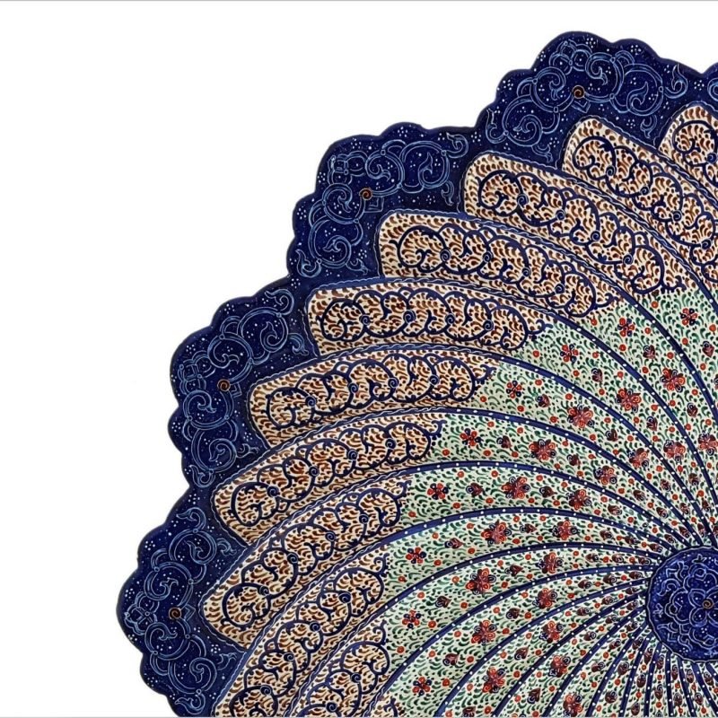 Alternative view of Persian Enamel Decorative Plate - 30 cm - Vortex Floral