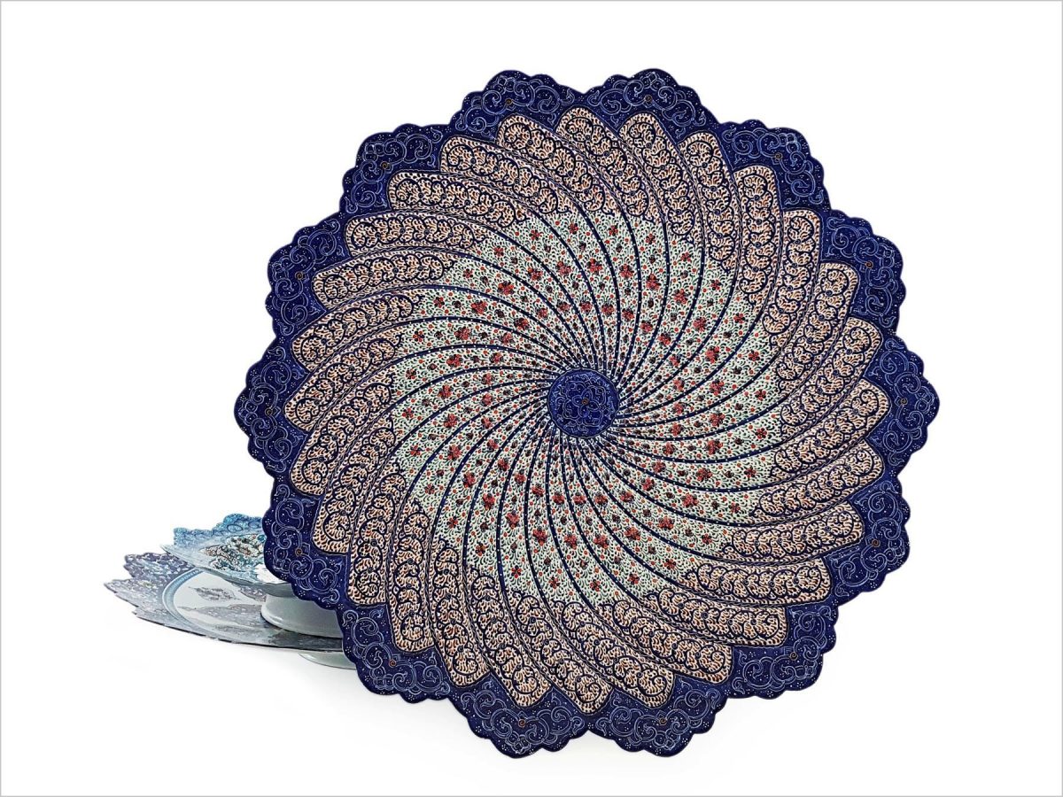 Persian Enamel (Minakari) Decorative Plate Copper