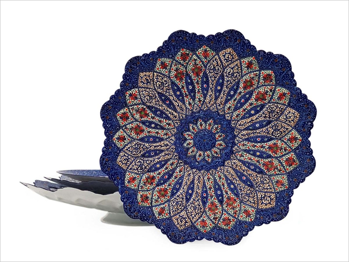 Persian Enamel Decorative Plate - 20 cm - Oriental Garden - Image 5