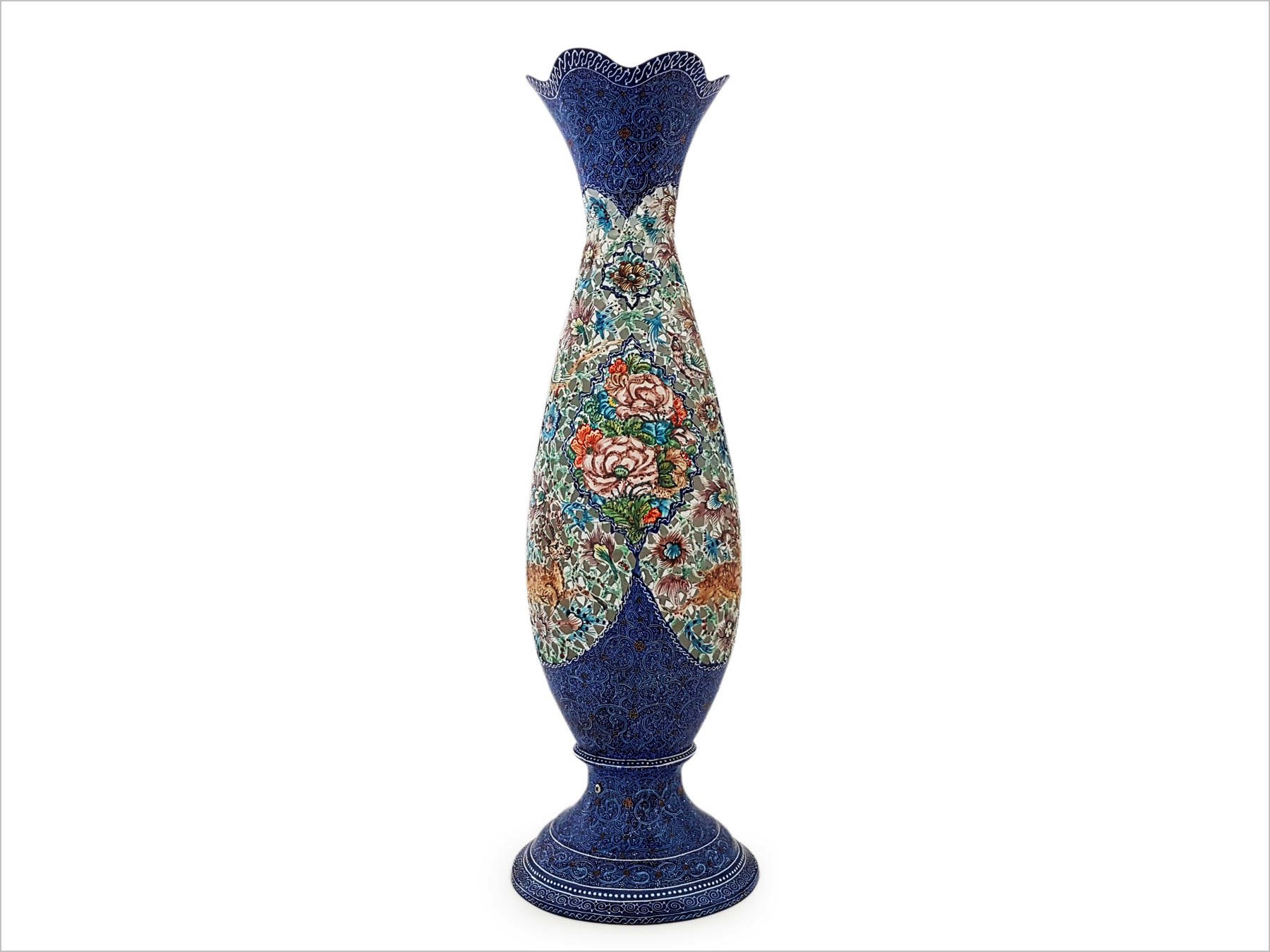 Persian Enameled Table Lamp With 36cm Height & 14cm Width
