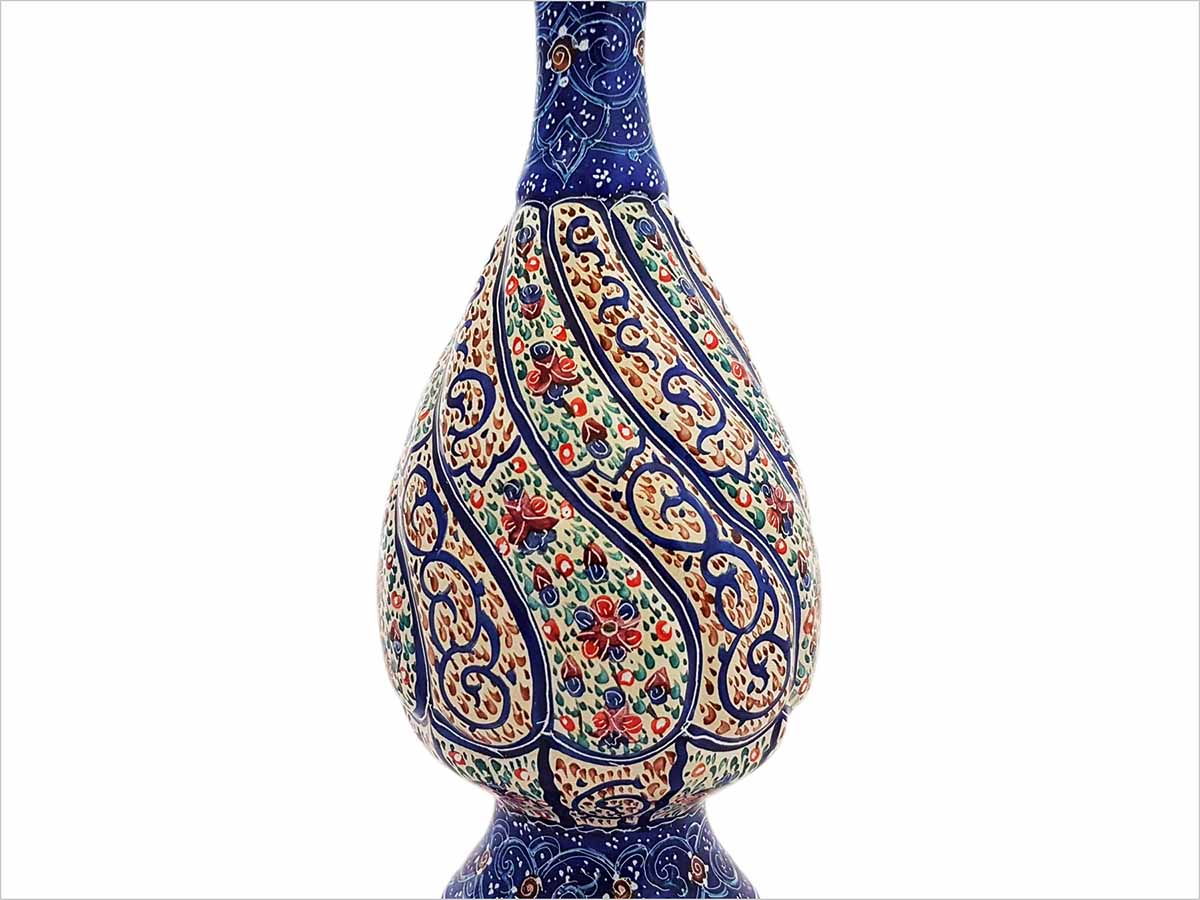 Persian Enamel Wine Decanter - Spiral Floral - Image 3
