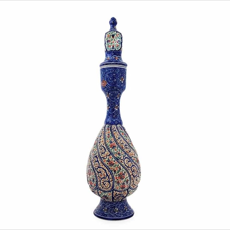 Persian Enamel Wine Decanter - Spiral Floral