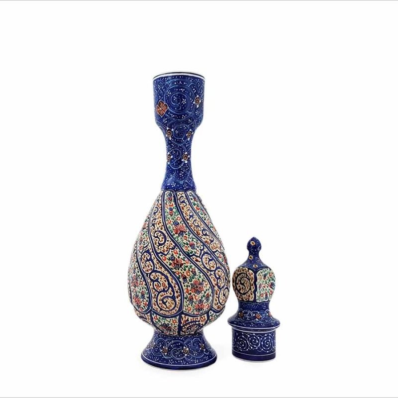Alternative view of Persian Enamel Wine Decanter - Spiral Floral