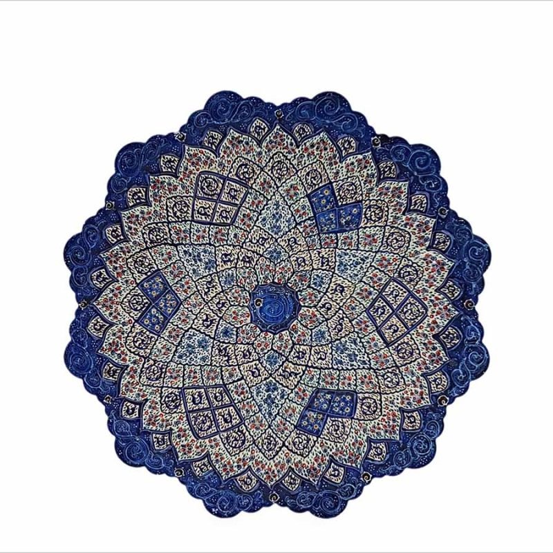 Persian Enamel Decorative Plate - 20 cm - Floral Garden