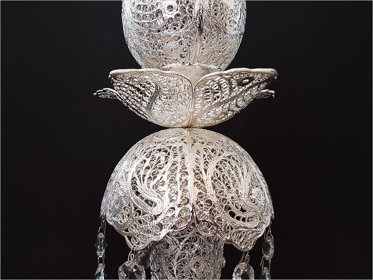 Silver-coated Filigree Candleholder from Isfahan
