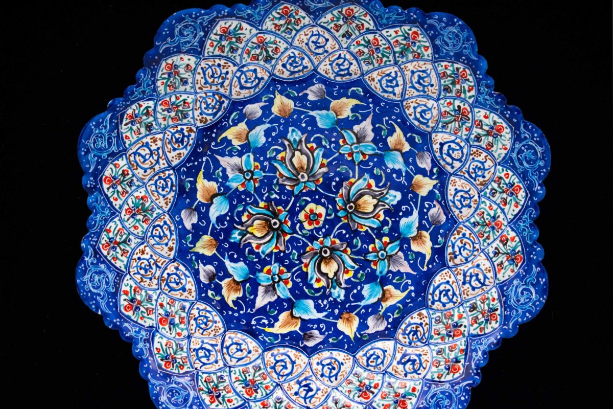 Persian Enamel Decorative Plate