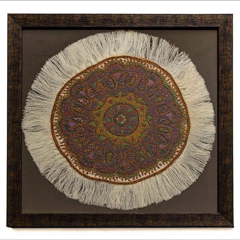Handcrafted Persian Wall Art - Kermani Pateh - Captivating Paisley Design