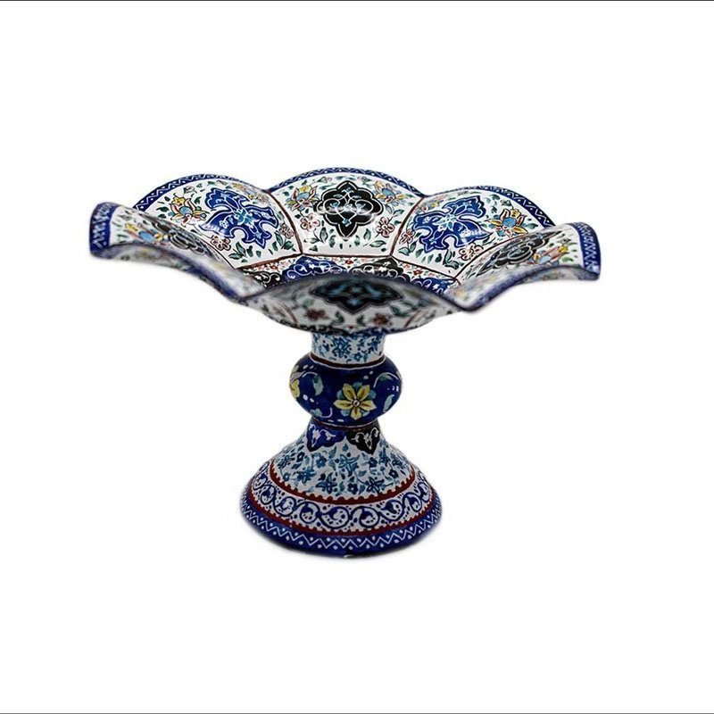 Persian Enamel Stem Dish - Royal Garden