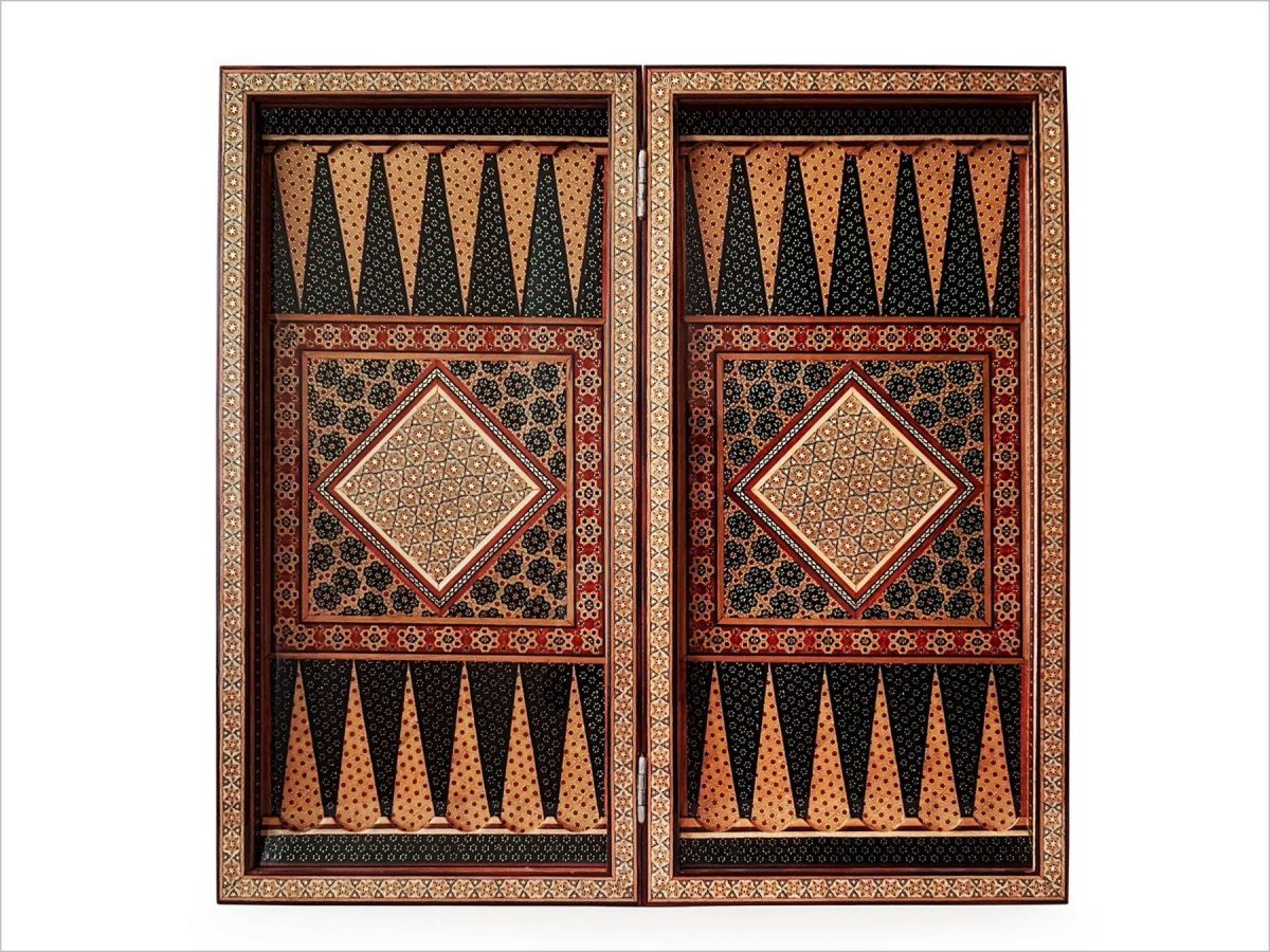 Persian Marquetry Backgammon / Chess Board - Diamond - Image 2