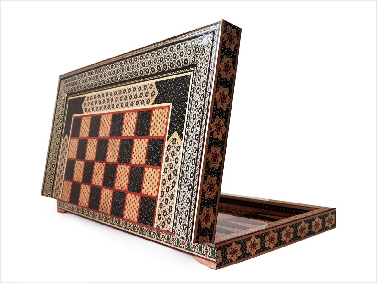 Persian Marquetry Backgammon / Chess Board - Diamond - Image 3