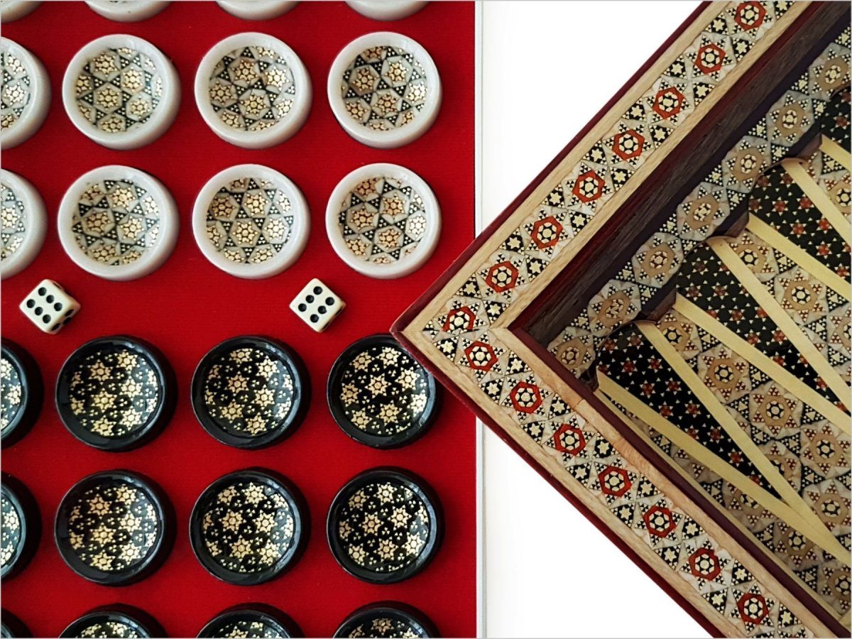 Persian Marquetry Backgammon / Chess Board - Geometric - Image 5