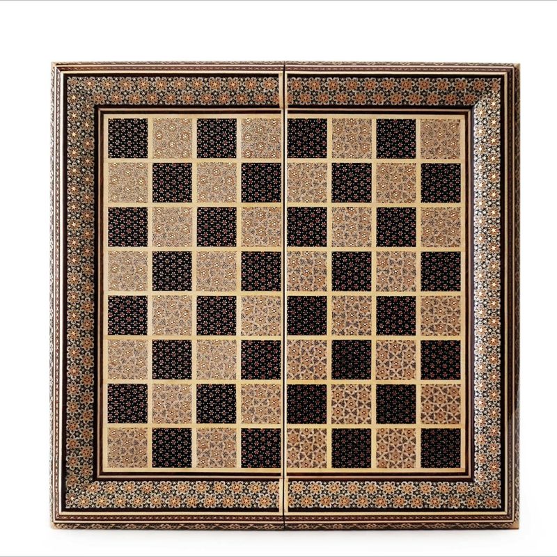 Persian Marquetry Backgammon / Chess Board - Geometric