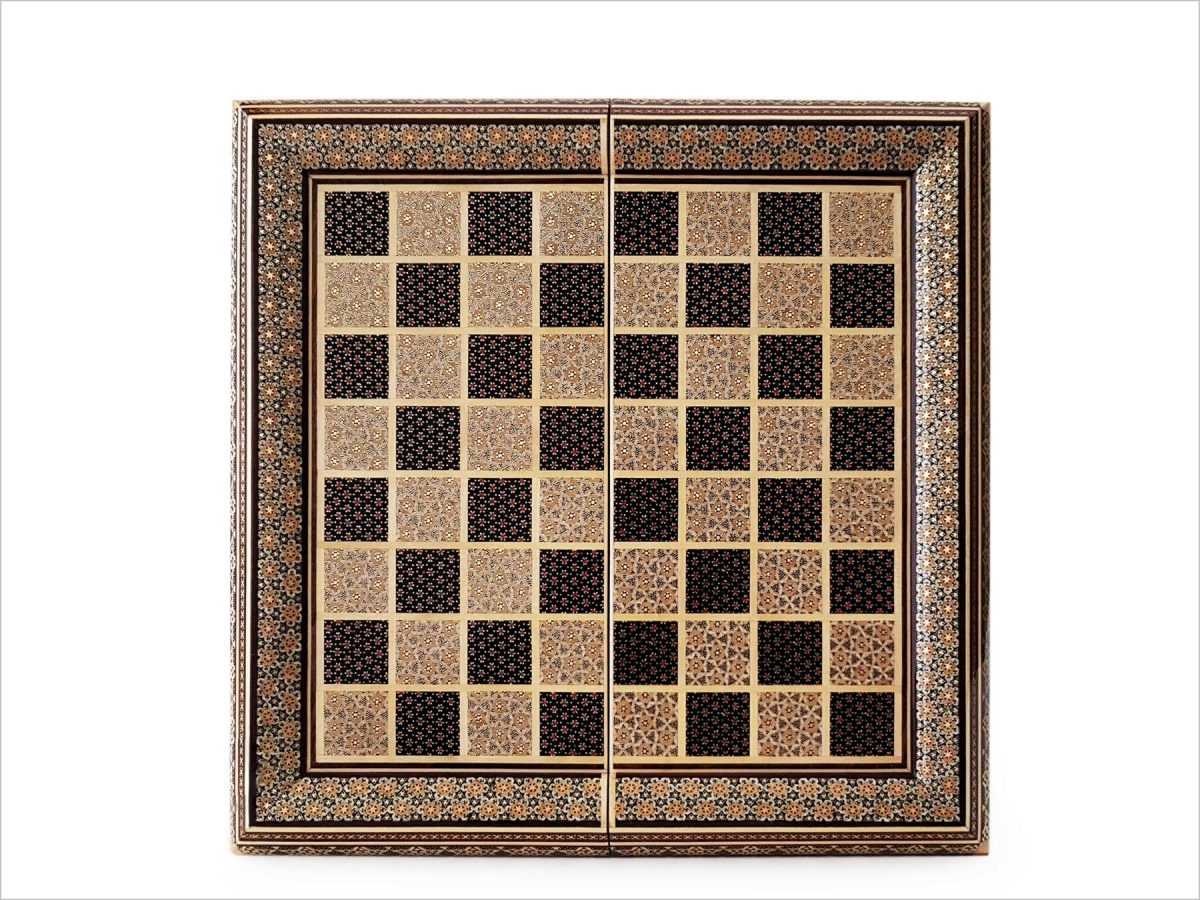 Persian Marquetry Backgammon / Chess Board - Geometric
