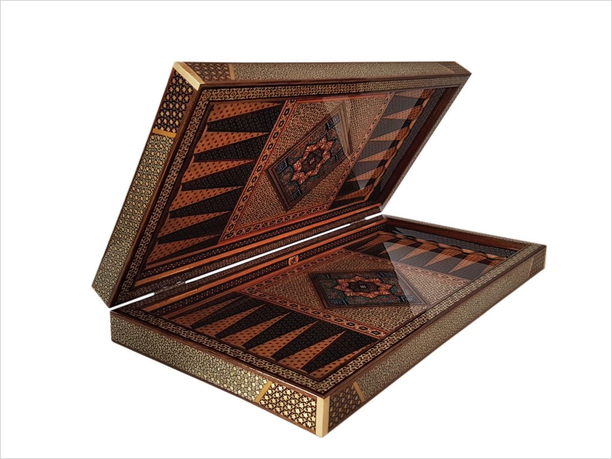 Persian Marquetry Backgammon / Chess Board - Miniature Painting - Image 3