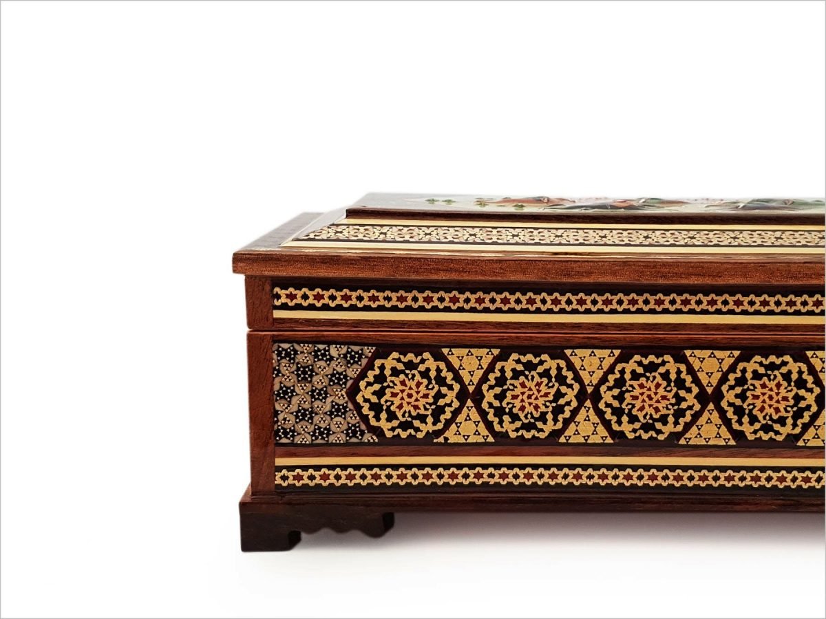 Exquisite Persian Marquetry ( Khatam ) Jewellery Box - Polo - Image 4
