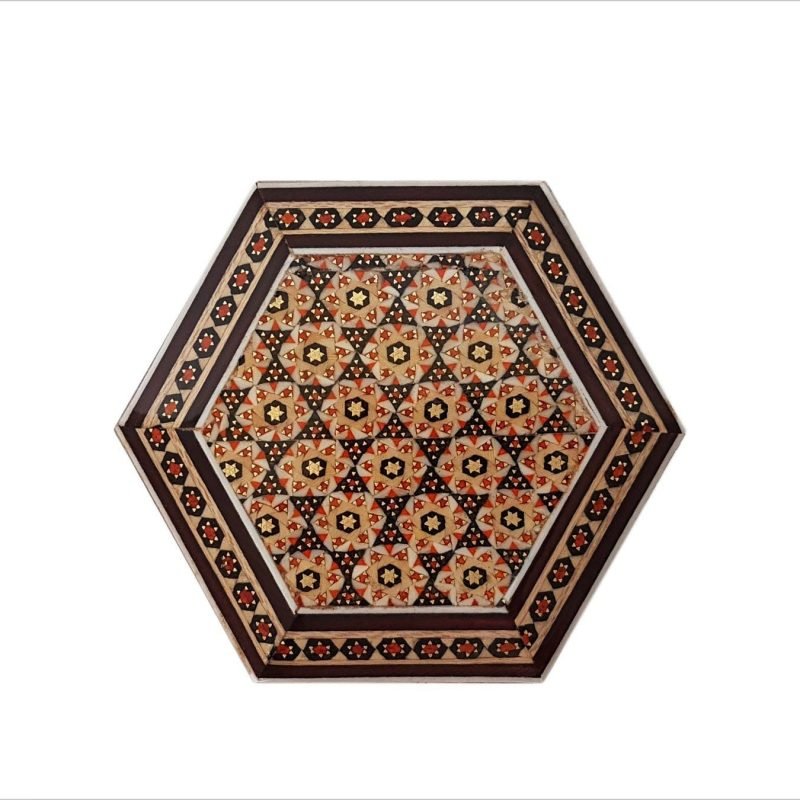 Persian Marquetry ( Khatam ) Jewellery Box - Hexagon