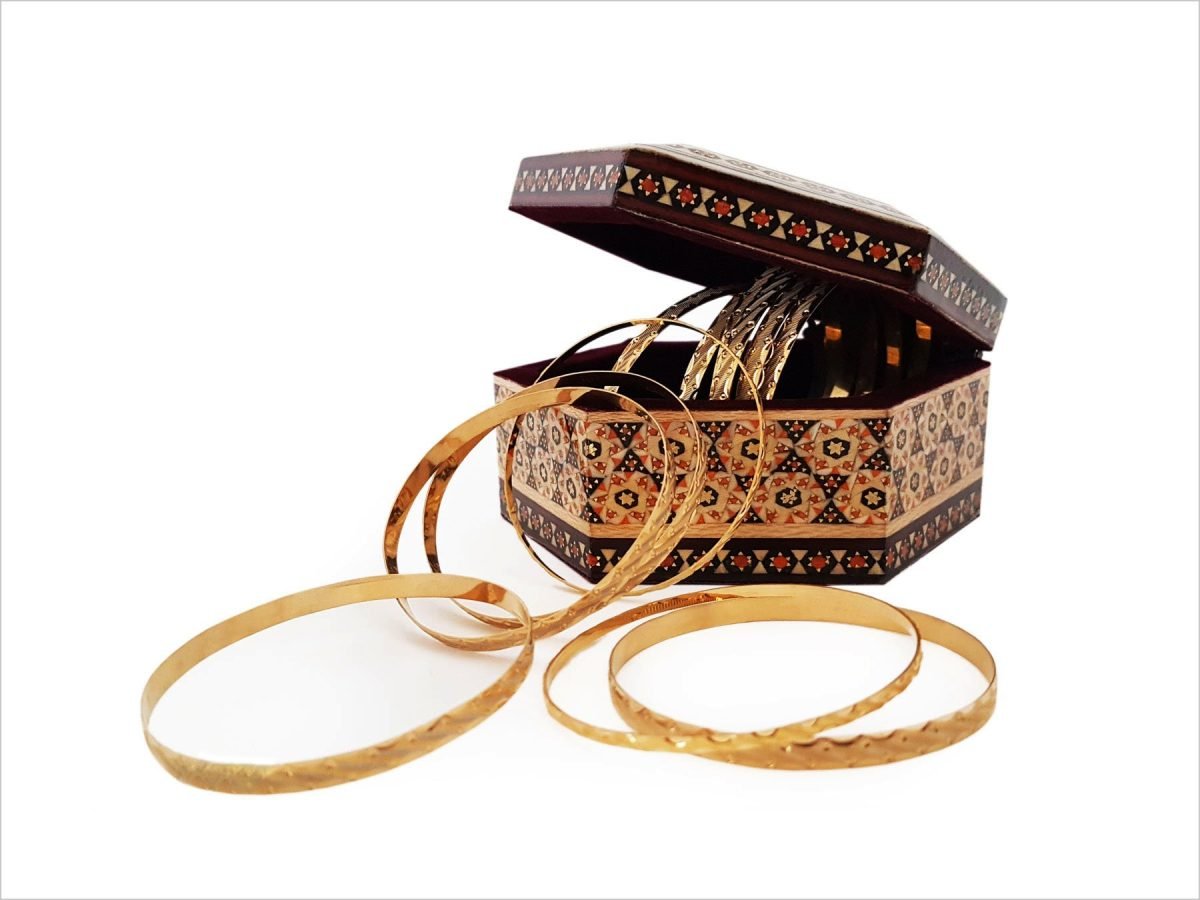 Persian Marquetry ( Khatam ) Jewellery Box - Hexagon - Image 5