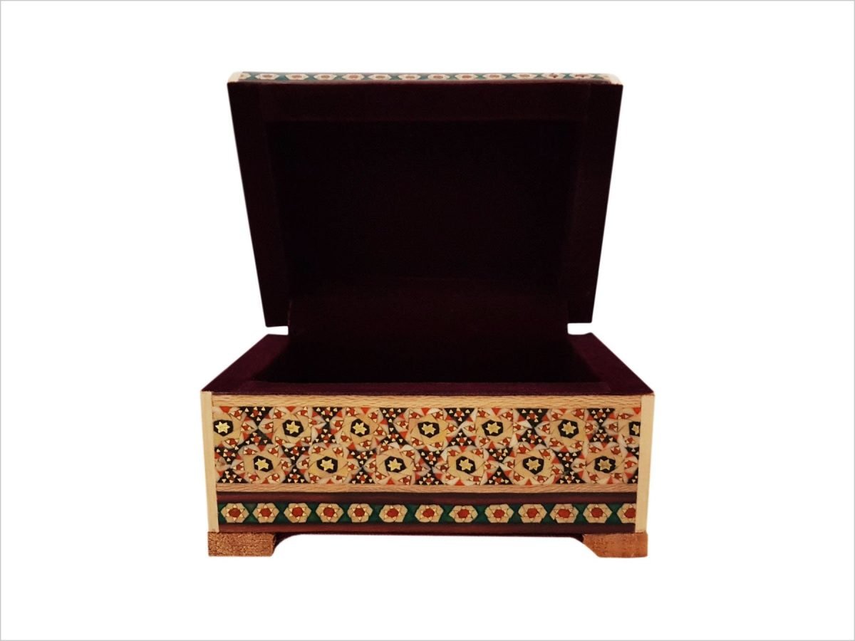 Persian Marquetry ( Khatam ) Jewellery Box - Square - Image 4