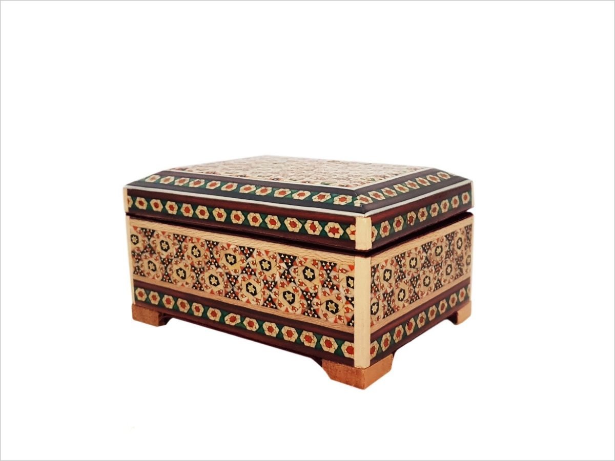 Persian Marquetry ( Khatam ) Jewellery Box - Square - Image 3