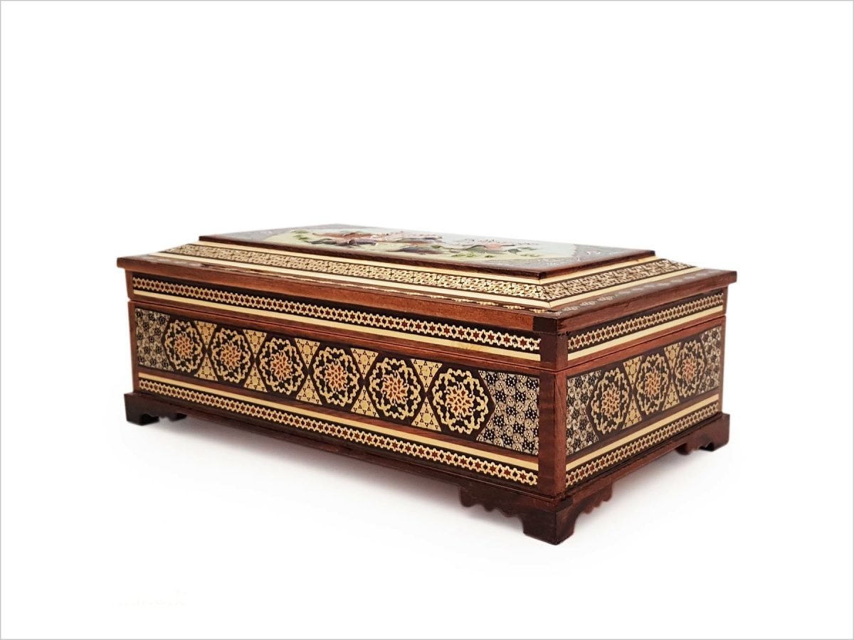 Exquisite Persian Marquetry ( Khatam ) Jewellery Box - Polo - Image 3