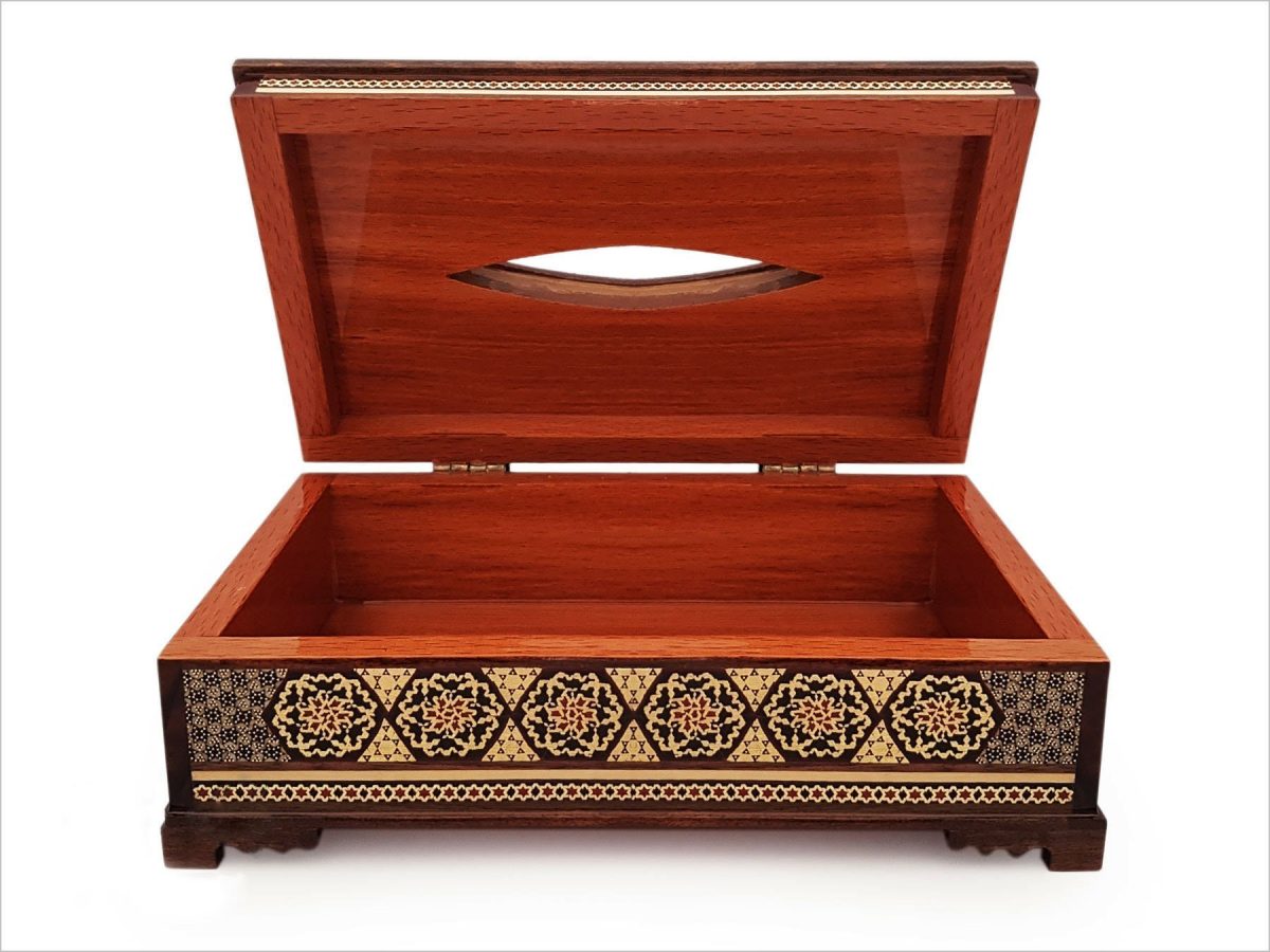 Exquisite Persian Marquetry ( Khatam ) Napkin Box - Polo & Hunting - Image 5