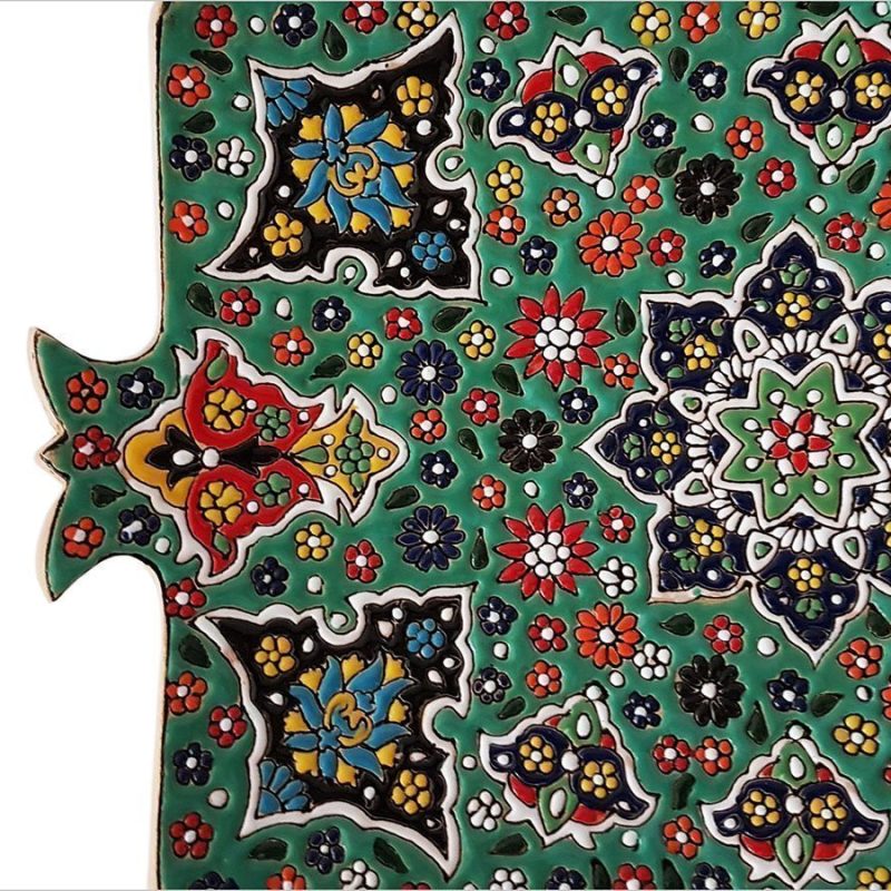 Alternative view of Persian Enamel Pottery Tray - Pomegranate