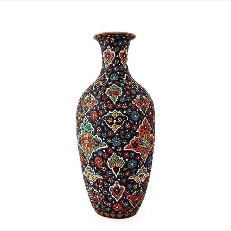 Persian Enamel Pottery Vase - Blossom Bud
