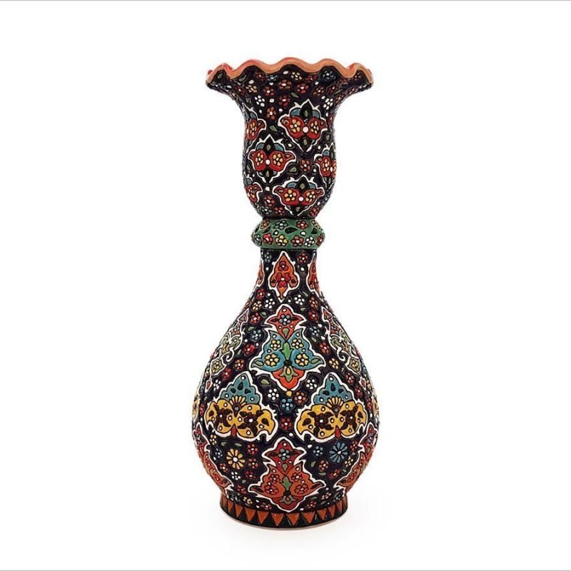 Persian Enamel Pottery Vase - Blossom Garden