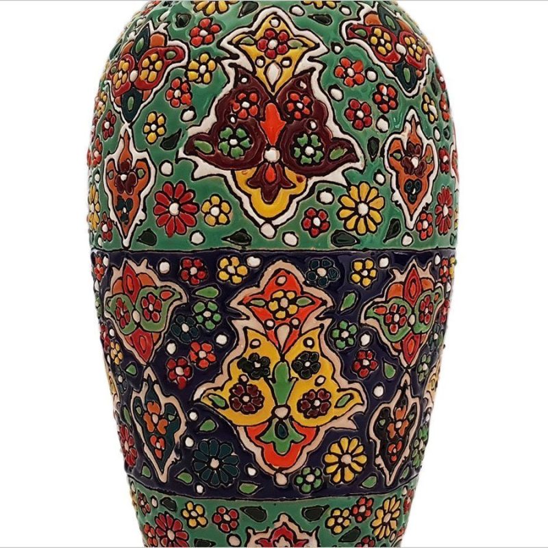 Alternative view of Persian Enamel Pottery Vase - Oriental Garden
