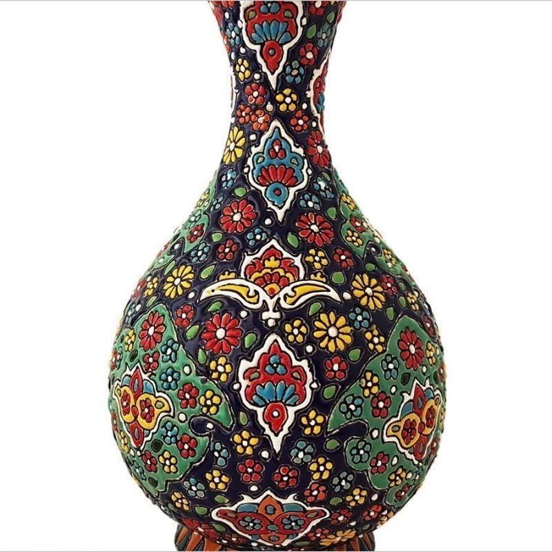 Alternative view of Persian Enamel Pottery Vase - Floral