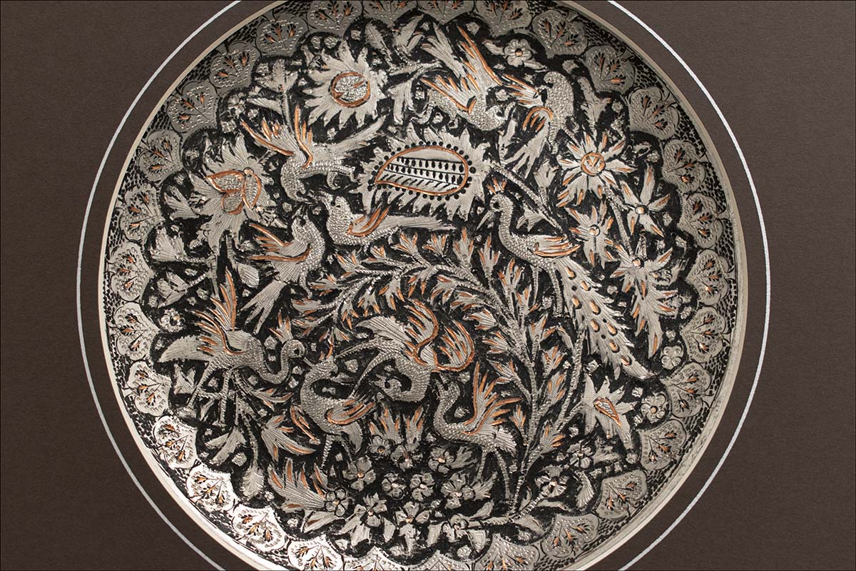 Handmade Persian Garden Metal Art showcasing the charm of Persian gardens and the intricate art of toreutics, created by Craftestan's skilled artisans.