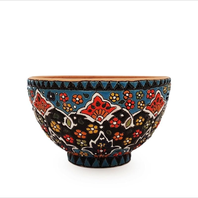 Persian Enamel Pottery Bowl