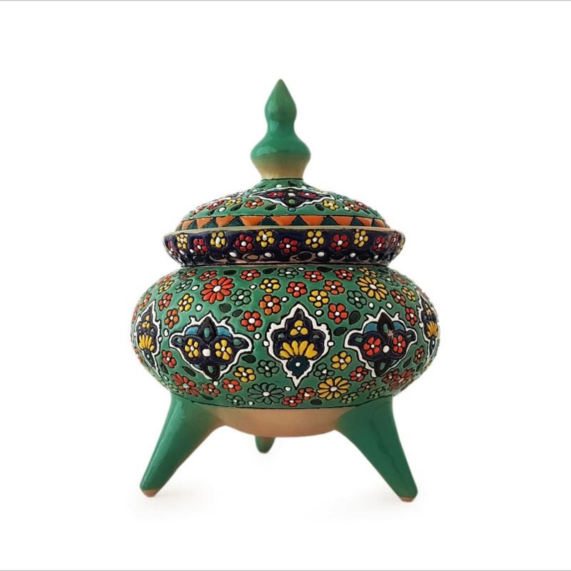 Persian Enamel Pottery Candy Jar - Base