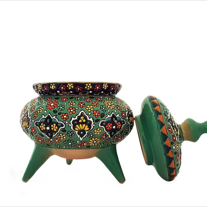 Alternative view of Persian Enamel Pottery Candy Jar - Base