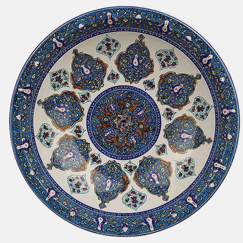 Hand-painted Persian Enamel Minakari Sang Ab vessel from Isfahan.