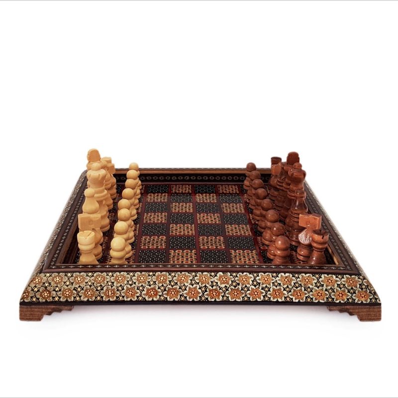Alternative view of Persian Marquetry Chess Board