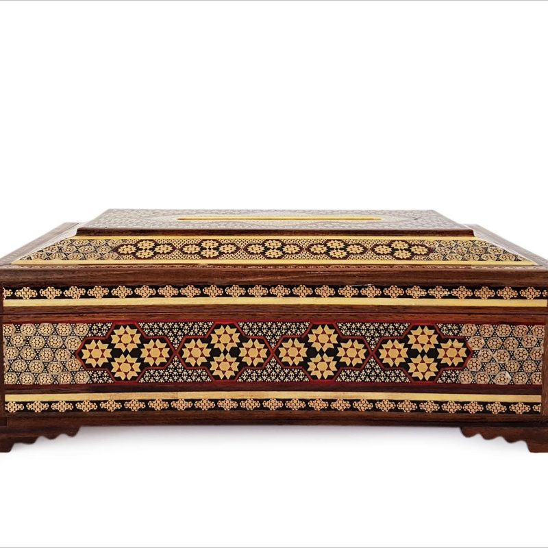 Alternative view of Exquisite Persian Marquetry ( Khatam ) Napkin Box - Mosaic