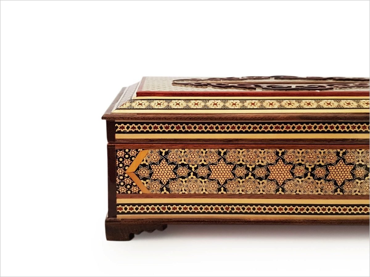 Exquisite Persian Marquetry ( Khatam ) Napkin Box - Forty Pillars - Image 3