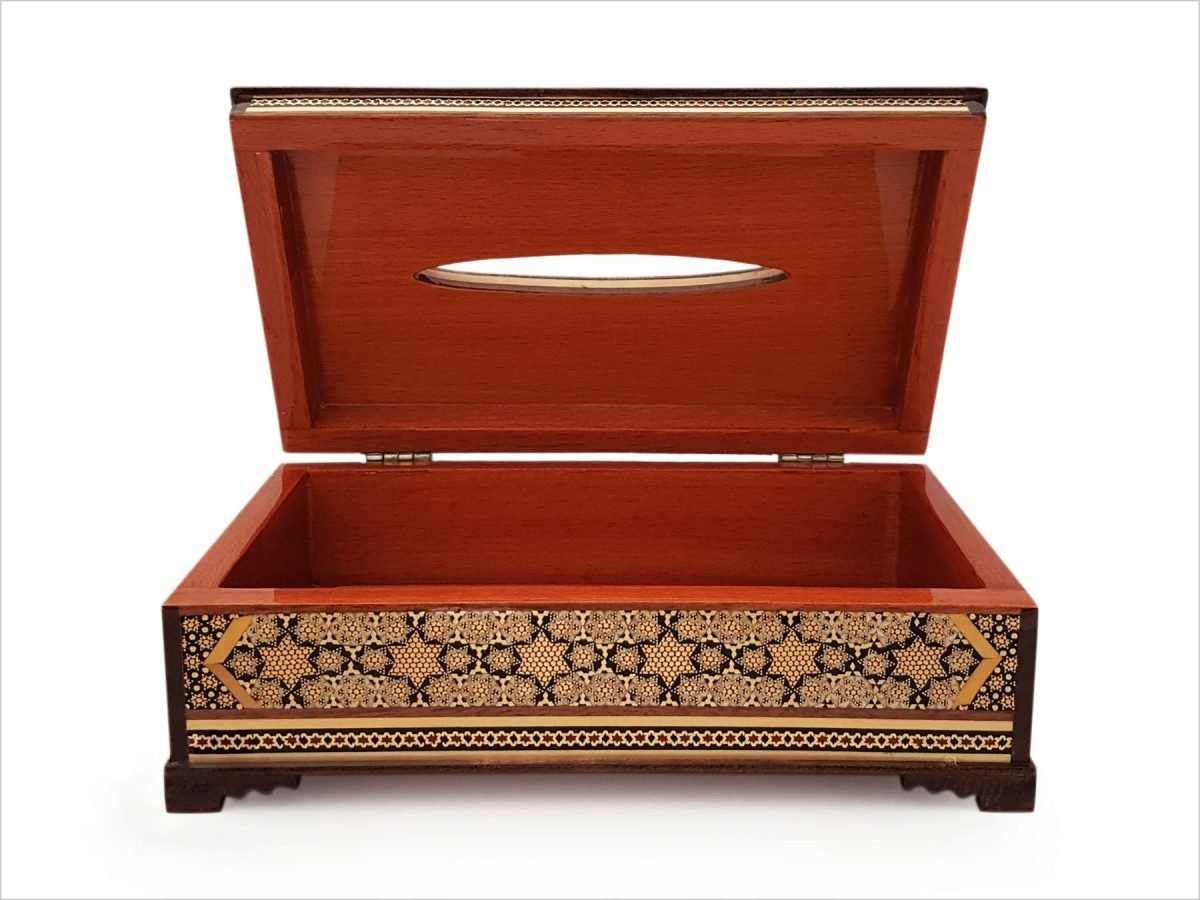 Exquisite Persian Marquetry ( Khatam ) Napkin Box - Forty Pillars - Image 5