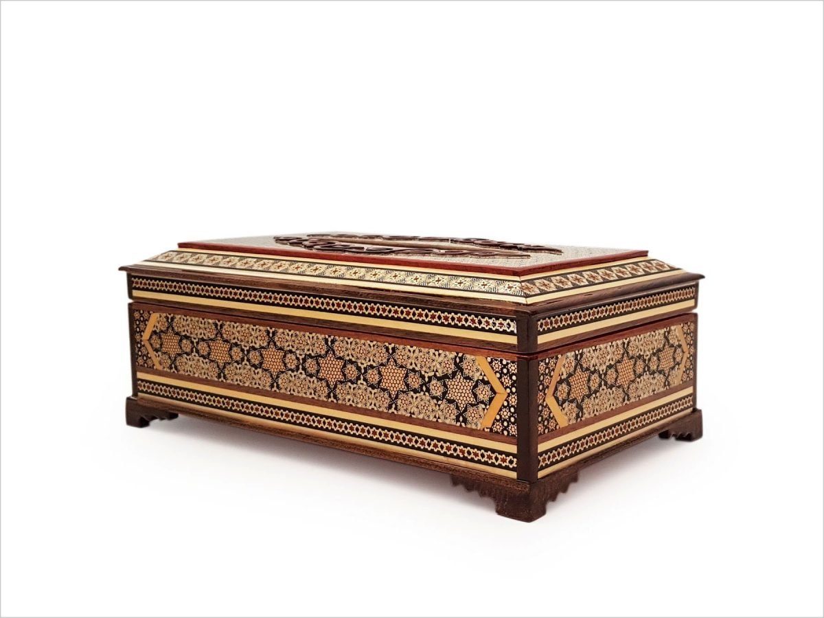 Exquisite Persian Marquetry ( Khatam ) Napkin Box - Forty Pillars - Image 4