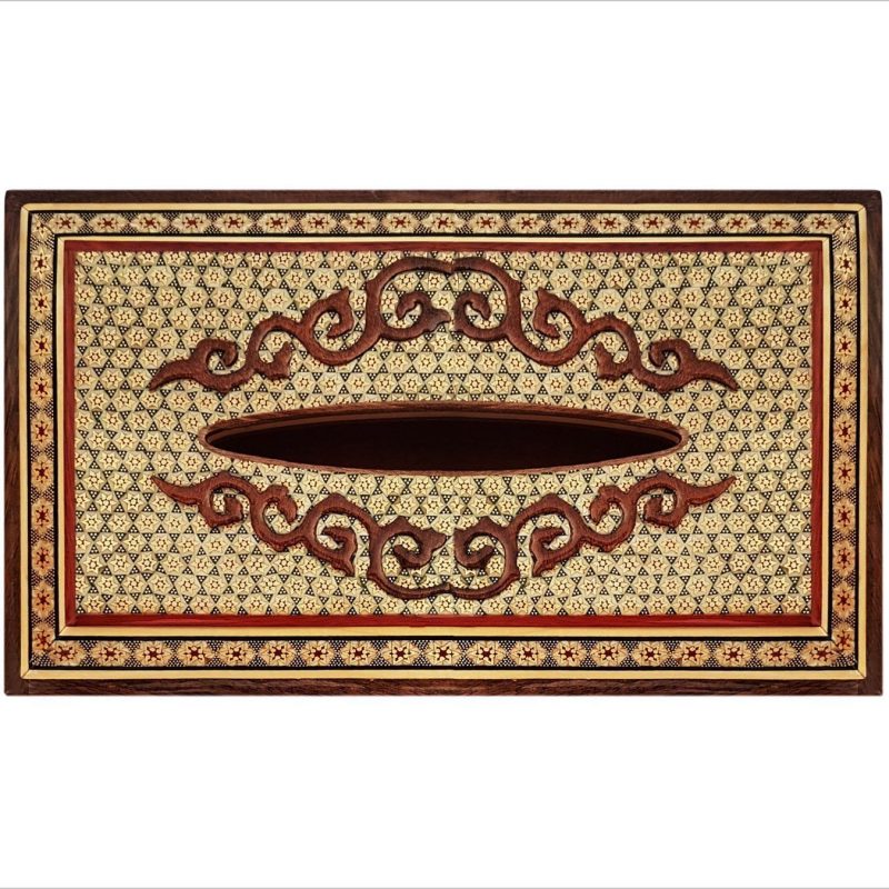 Exquisite Persian Marquetry ( Khatam ) Napkin Box - Forty Pillars