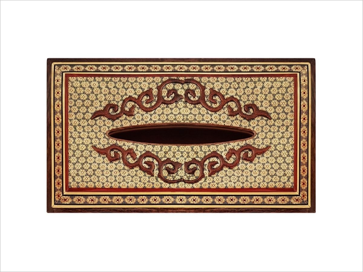 Exquisite Persian Marquetry ( Khatam ) Napkin Box - Forty Pillars