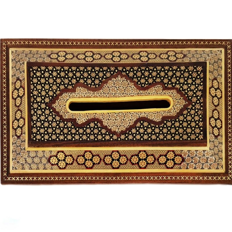 Exquisite Persian Marquetry ( Khatam ) Napkin Box - Mosaic
